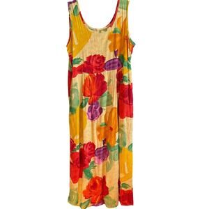 JAMS WORLD | Vintage Janice Floral Hawaiian Print Maxi Dress | Size Medium